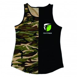 NEW FEVI FITNESS DESIGN BLACK & CAMO MEN TANK TOP