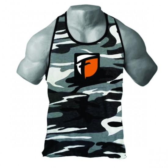 MEN GREY CAMO GYM TANK TOPS