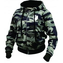 WOMEN CAMO GREEN ZIPUP HOODIE