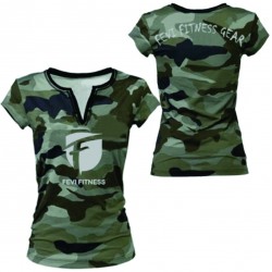 CUSTOM FULL SUBLIMATION CAMO V-TEE SHIRTS WOMEN'S