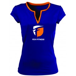 LADIES FITNESS V-TEE CONTRAST RIB SHIRT