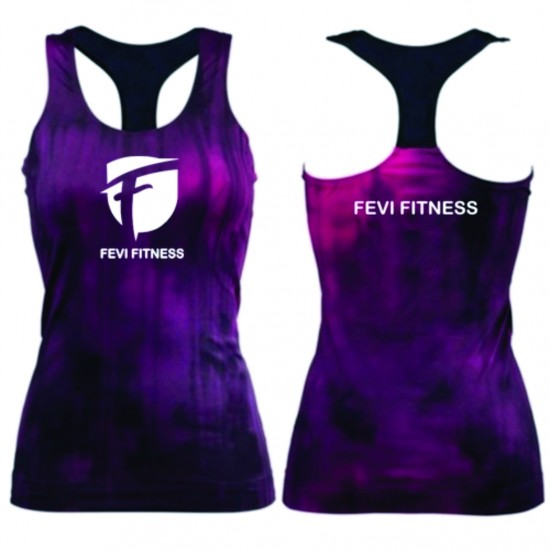 SUBLIMATED WOMENS GYM STRINGER TANK TOP