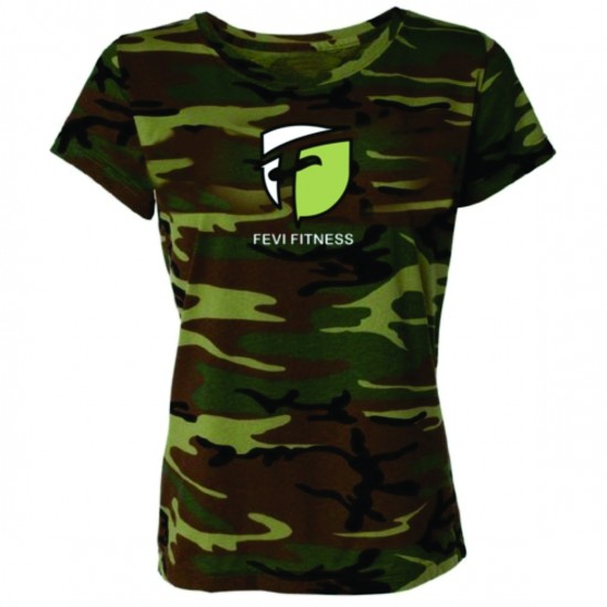 100% COTTON LADIES CAMOUFLAGE T SHIRTS/ WOMEN CAMO T SHIRTS