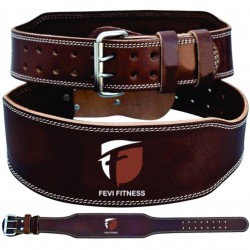 WEIGHT LIFTING 4" PADDED LEATHER GYM BELT