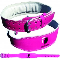 WOMEN PINK LEATHER WEIGHTLIFTING BELT