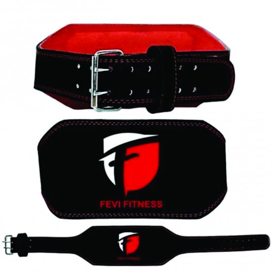 6" PADDED SUEDE LEATHER WEIGHT LIFTING BELT