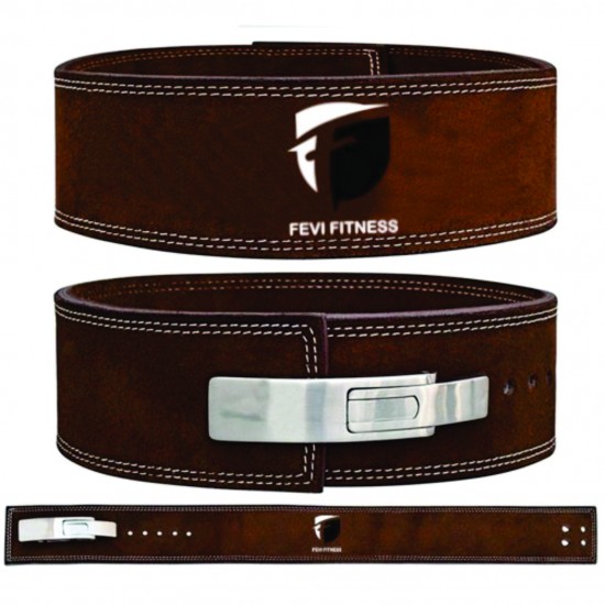 10 MM LEATHER STEEL LEVER BUCKLE POWER LIFTING GYM BELT