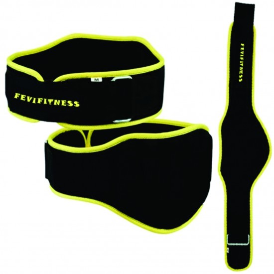 MEN STYLISH WEIGHT LIFTING TRAINING BLACK YELLOW BELT