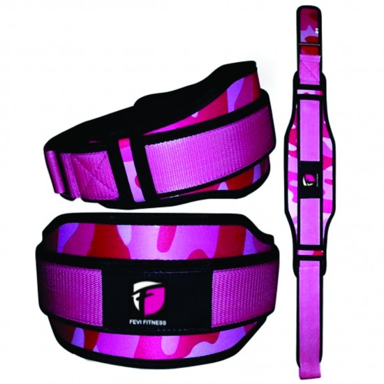 WOMEN 4-INCH PINK CAMOUFLAGE WEIGHTLIFTING BELT