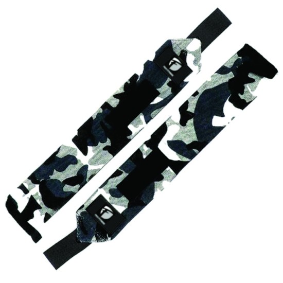 GREY CAMO PRINTED WEIGHT LIFTING WRIST WRAP