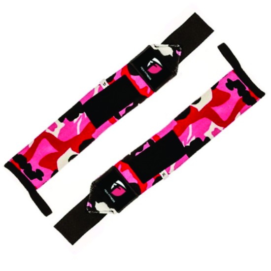 RED CAMO PRINTED WEIGHT LIFTING WRIST WRAPS